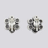 Faceted 7 Stone Cluster Flower Clip-On Earrings- EARRINGS 105