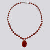Claw-Set Carnelian Pendant Necklace- NECKLACE 57
