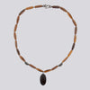 Bone Bead and Oval Pendant Necklace- NECKLACE 58