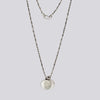 Pale Green Moonstone and Om Charm Necklace- NECKLACE 50