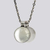 Pale Green Moonstone and Om Charm Necklace- NECKLACE 50