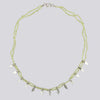 Double-Strand Peridot Beaded Necklace with Leaf Charms - NECKLACE 54