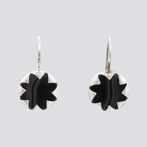 Round Stone Drop Earrings - EARRINGS 110