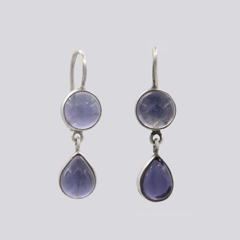 Round Cabochon and Teardrop Earrings- EARRINGS 120