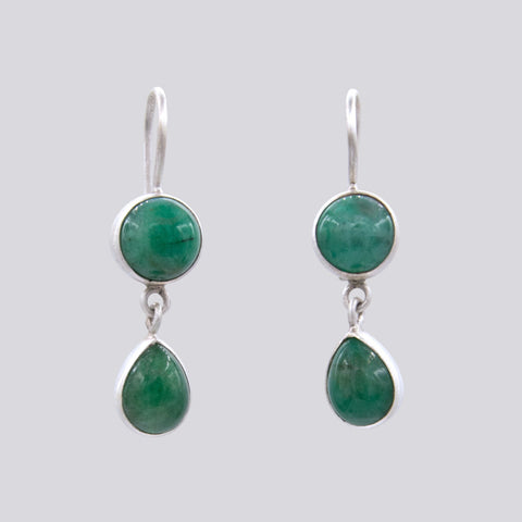 Round Cabochon and Teardrop Earrings- EARRINGS 120