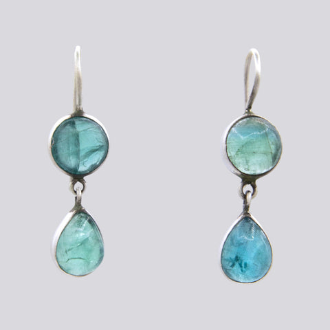Round Cabochon and Teardrop Earrings- EARRINGS 120