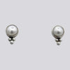 Delicate Pearl Stud Earrings with 3 Granulations - EARRINGS 113