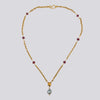 18K Gold Necklace With Ruby, Citrine and Baroque Blue Pearl - P10KG ARCHIVE 17