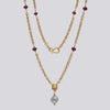 18K Gold Necklace With Ruby, Citrine and Baroque Blue Pearl - P10KG ARCHIVE 17