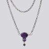 Triple Amethyst Stone Drop Necklace- NECKLACE 69