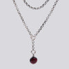Rhodolite Garnet and Handmade Chain Drop Necklace- NECKLACE 68
