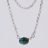 Oval Cabochon with Granulation Detail and Handmade Link Chain Necklace- NECKLACE 70