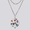 Colorful Multi-Gemstone Swirl Pendant Necklace- NECKLACE 74