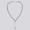 Smokey Quartz Beaded Necklace with Long Teardrop Pendant - NECKLACE 63