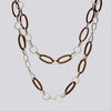 Sterling Silver and Wood Link Chain Necklace - NECKLACE 66