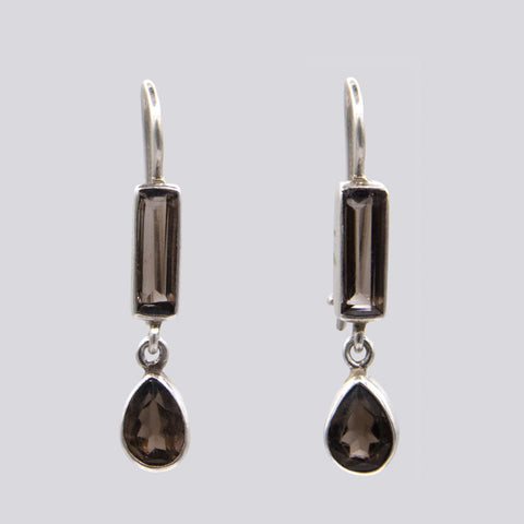 Rectangle and Teardrop Stone Earrings- EARRINGS 130