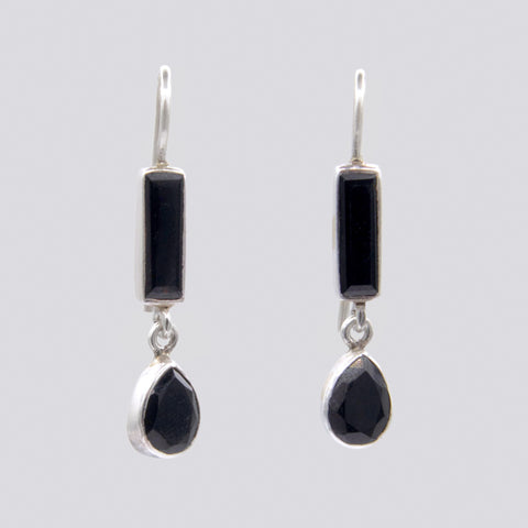 Rectangle and Teardrop Stone Earrings- EARRINGS 130