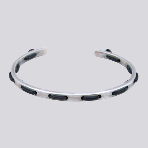 Leather-Woven Oval Cutout Cuff - BRACELET 21