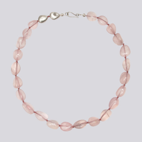 Knotted Rose Quartz Necklace - NECKLACE 79