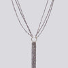 Amethyst And Peridot Rosary Necklace With Teardrop Dangles - NECKLACE 85