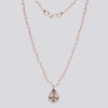 Knotted Pink Pearl Necklace With 10K Rose Gold Pendant - NECKLACE 93