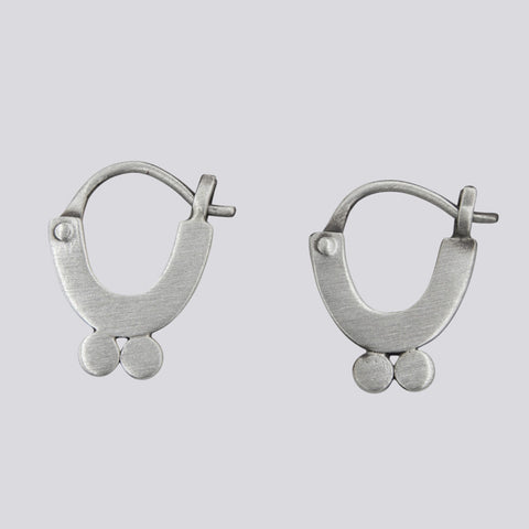 Hoop Earrings With Double Disc - EARRINGS 134