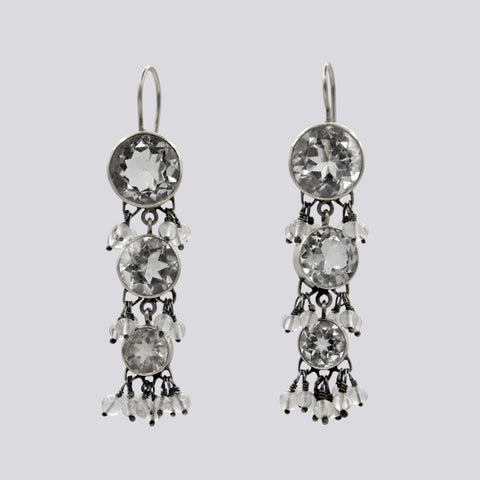 Clear Quartz Cluster Earrings - EARRINGS 132