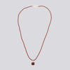 Beaded Jasper Necklace With Square Pendant- NECKLACE 96