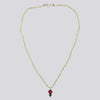 Beaded Peridot Necklace With Pink Tourmaline Pendant - NECKLACE 99