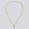 Beaded Peridot Necklace With 10K Gold Flower Pendant  - NECKLACE 100