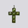 Cabochon Peridot Cross Pendant - NECKLACE 112