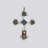 Sterling Silver and 10K Gold Cross Pendant - NECKLACE 116