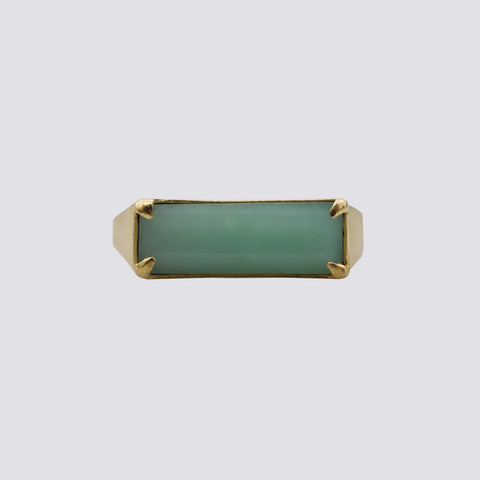 Faceted Baguette Stone Ring in Gold Plate - RJ404B