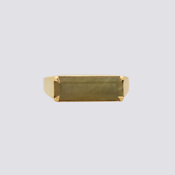 Faceted Baguette Stone Ring in Gold Plate - RJ404B