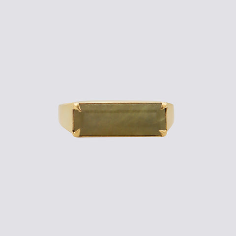 Faceted Baguette Stone Ring in Gold Plate - RJ404B