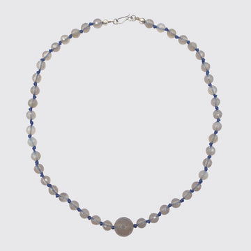 Knotted Grey Agate Necklace - KNTGA-2