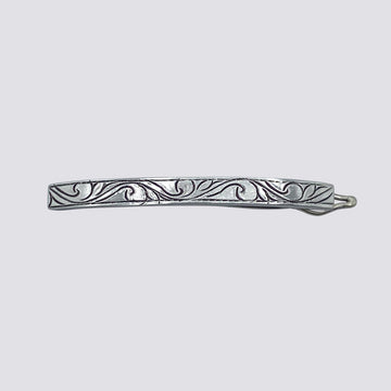 Etched Sterling Silver Barrette - HC7