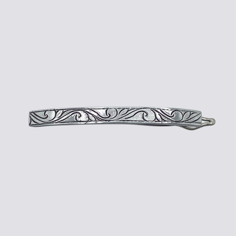 Etched Sterling Silver Barrette - HC7