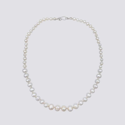 Knotted Graduated Pearl Necklace - KNTPRL-14