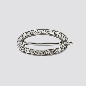 Etched Sterling Silver Barrette - HC20