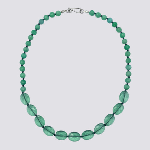 Knotted Aventurine and Fluorite Necklace - KNTAVN-4