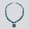 Chrysocolla Necklace With Labradorite Pendant - NECKLACE 33