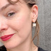 Sterling Silver Square Drop Earrings - EARRINGS 85