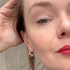 Chunky Sterling Silver Crescent Hoops With Copper Granulation  - EARRINGS 81