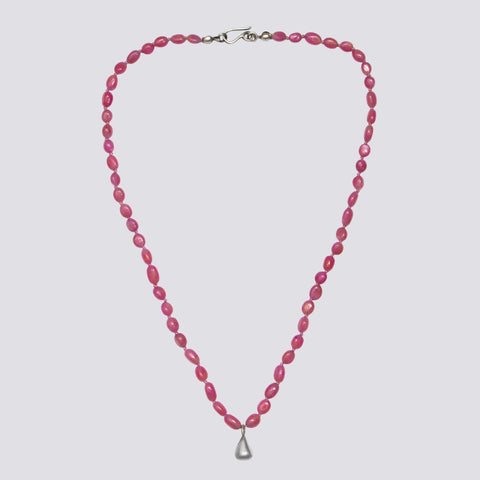 Knotted Necklace with Teardrop Pendant - KNT16 - Click for more stone choices
