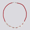 Beaded Necklace with Scalloped Sterling Silver - KNT23 - Click for more stone choices