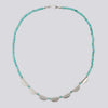 Beaded Necklace with Scalloped Sterling Silver - KNT23 - Click for more stone choices