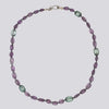 Knotted Amethyst and Misty Green Quartz Necklace - KNT24