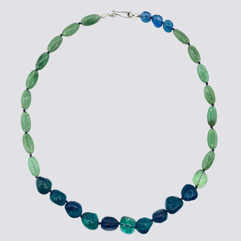 Knotted Aventurine and Fluorite Necklace - KNTAVN-5