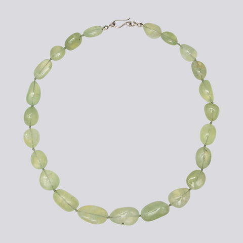Knotted Prehnite Necklace - KNTPNT-1